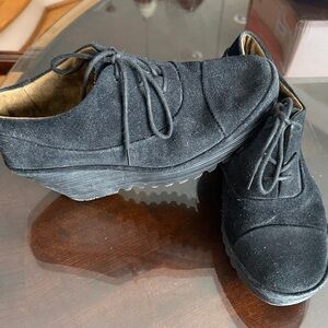 Fly London Black Suede Platform Ankle Booties size 39